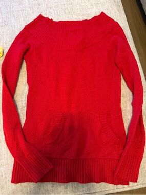 OP Ocean Pacific Women’s Red Off-the-Shoulder Knit Sweater. Vintage. Y2K
